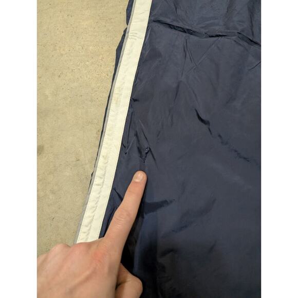 VTG Y2K Adidas Team Track Pants Mens L Navy Mesh Lined Flaws - Picture 2 of 8